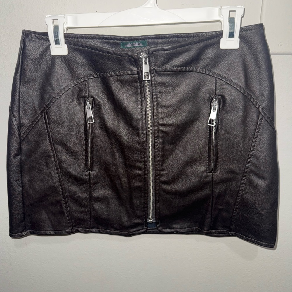 Wild Fable Black Faux Leather Mini Skirt